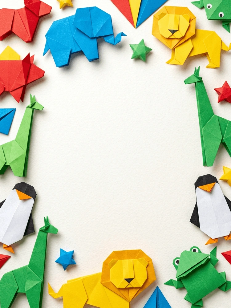Origami Zoo — a free pink birthday invitation template on InviteDrop