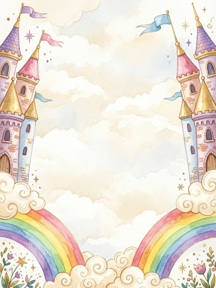 Storybook Castle — a free pink birthday invitation template on InviteDrop