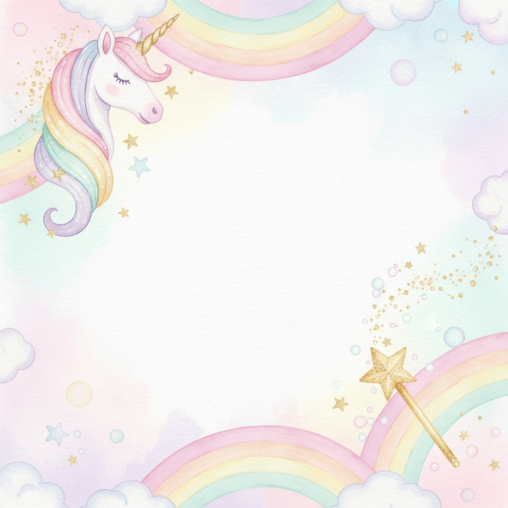 Unicorn Rainbow — a free pink birthday invitation template on InviteDrop