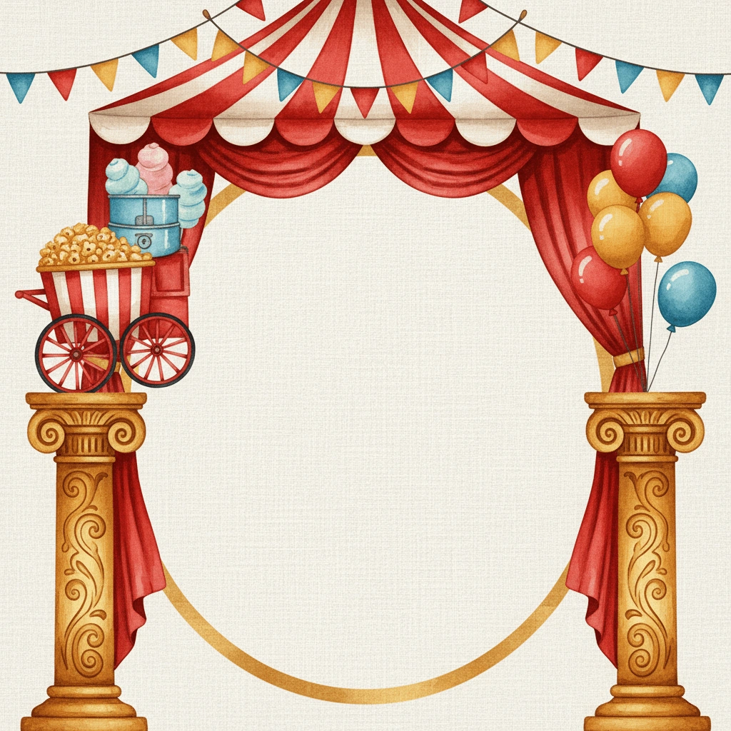 Circus Carnival — a free pink birthday invitation template on InviteDrop