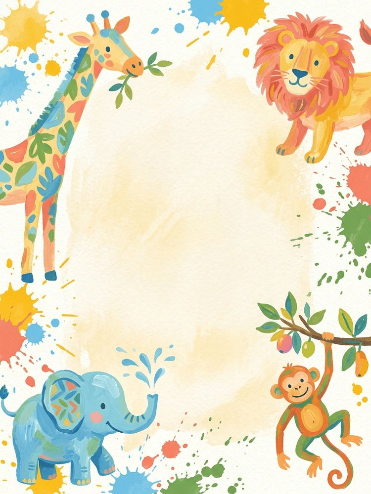 Gouache Zoo — a free pink birthday invitation template on InviteDrop