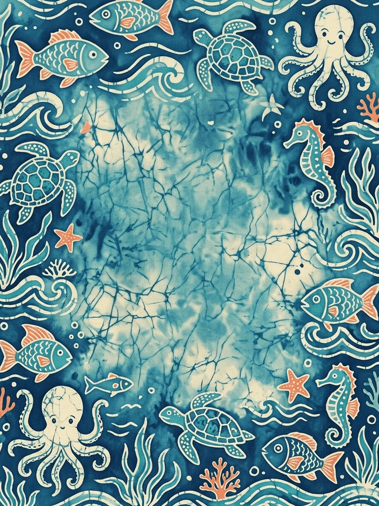 Batik Ocean — a free classic birthday invitation template on InviteDrop