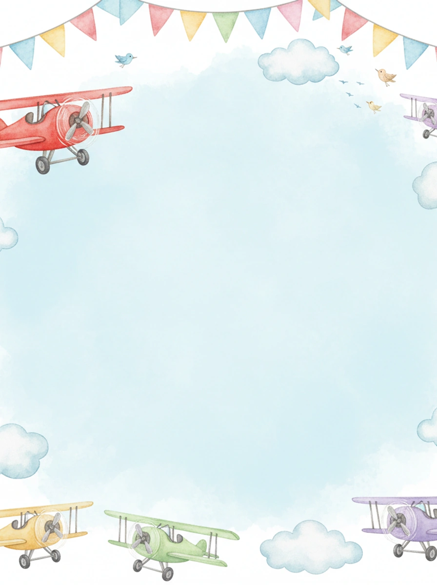 Airplane Adventure — a free pink birthday invitation template on InviteDrop