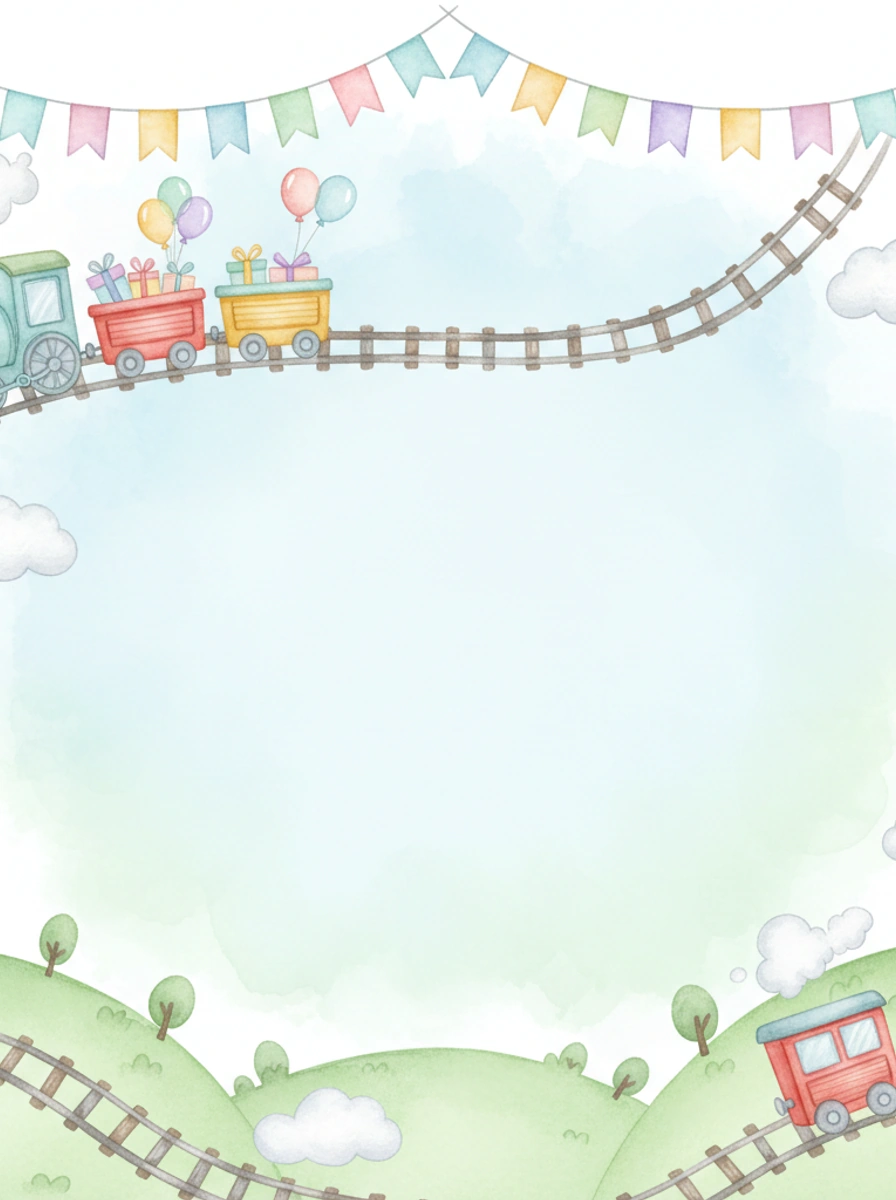 Choo Choo Train — a free pink birthday invitation template on InviteDrop