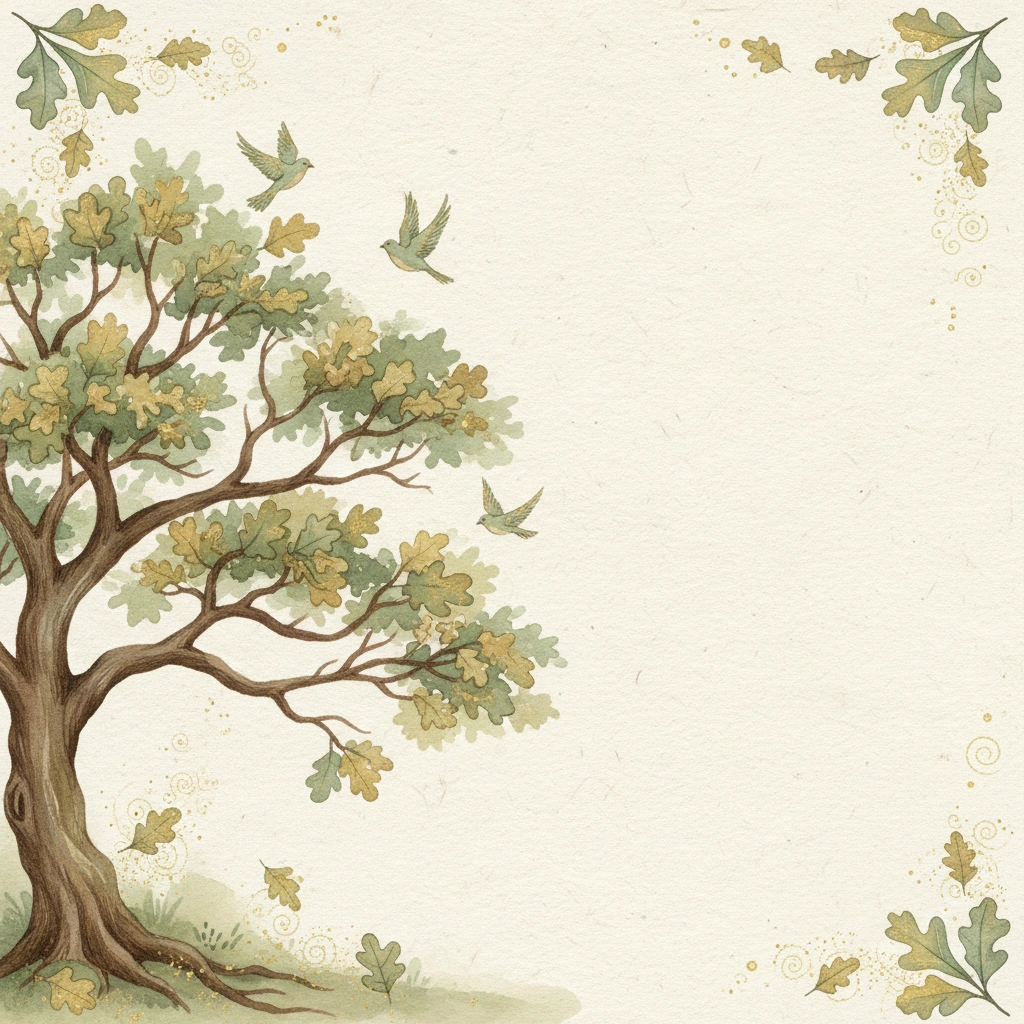 Oak Tree memorial invitation template