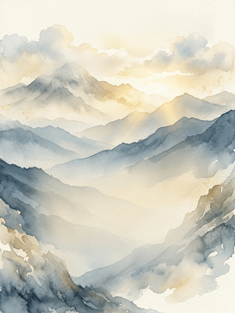 Watercolor Mountains memorial invitation template