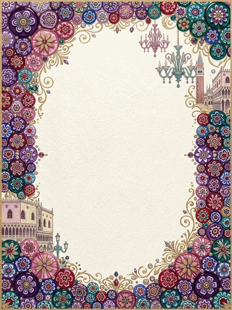 Murano Jewel quinceanera invitation template