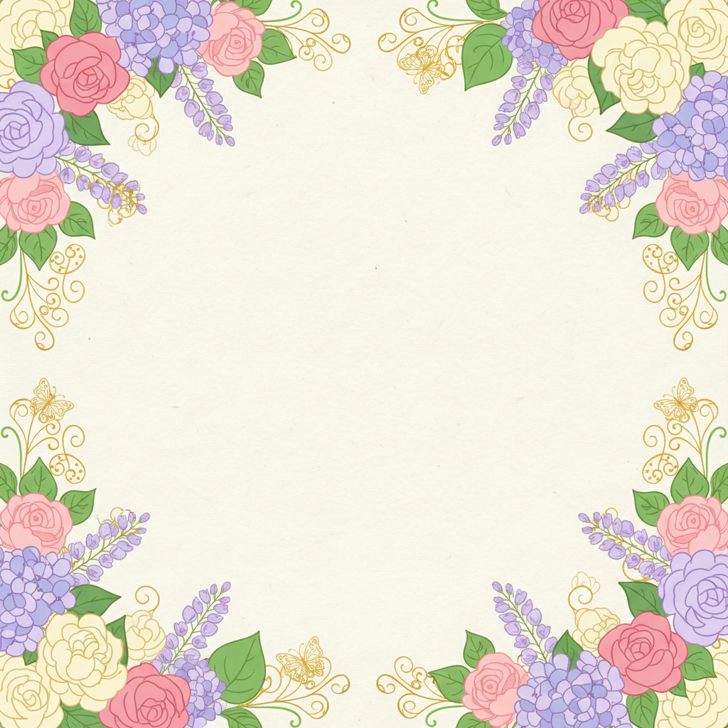 Garden Romance quinceanera invitation template
