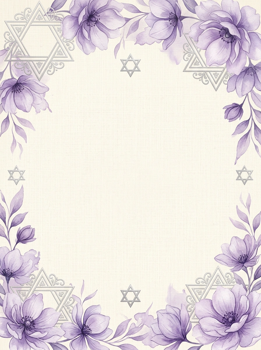 Bat Mitzvah Purple bar mitzvah invitation template