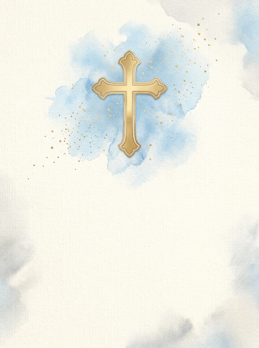 Baptism Blue Cross baptism invitation template