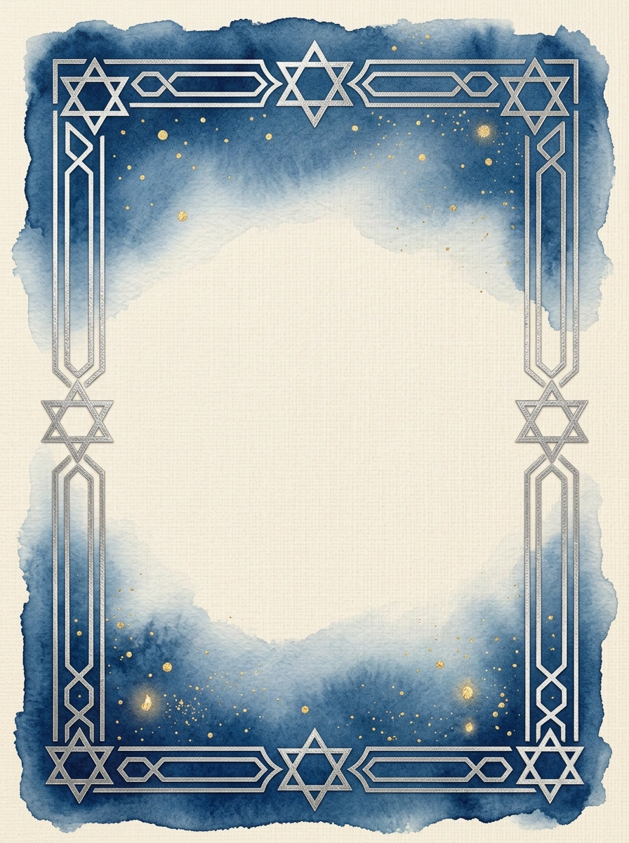 Shabbat Blue invitation template