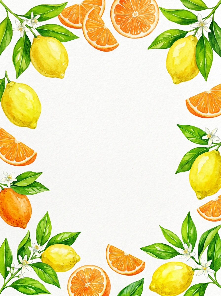 Summer Citrus — a free classic save the date invitation template on InviteDrop