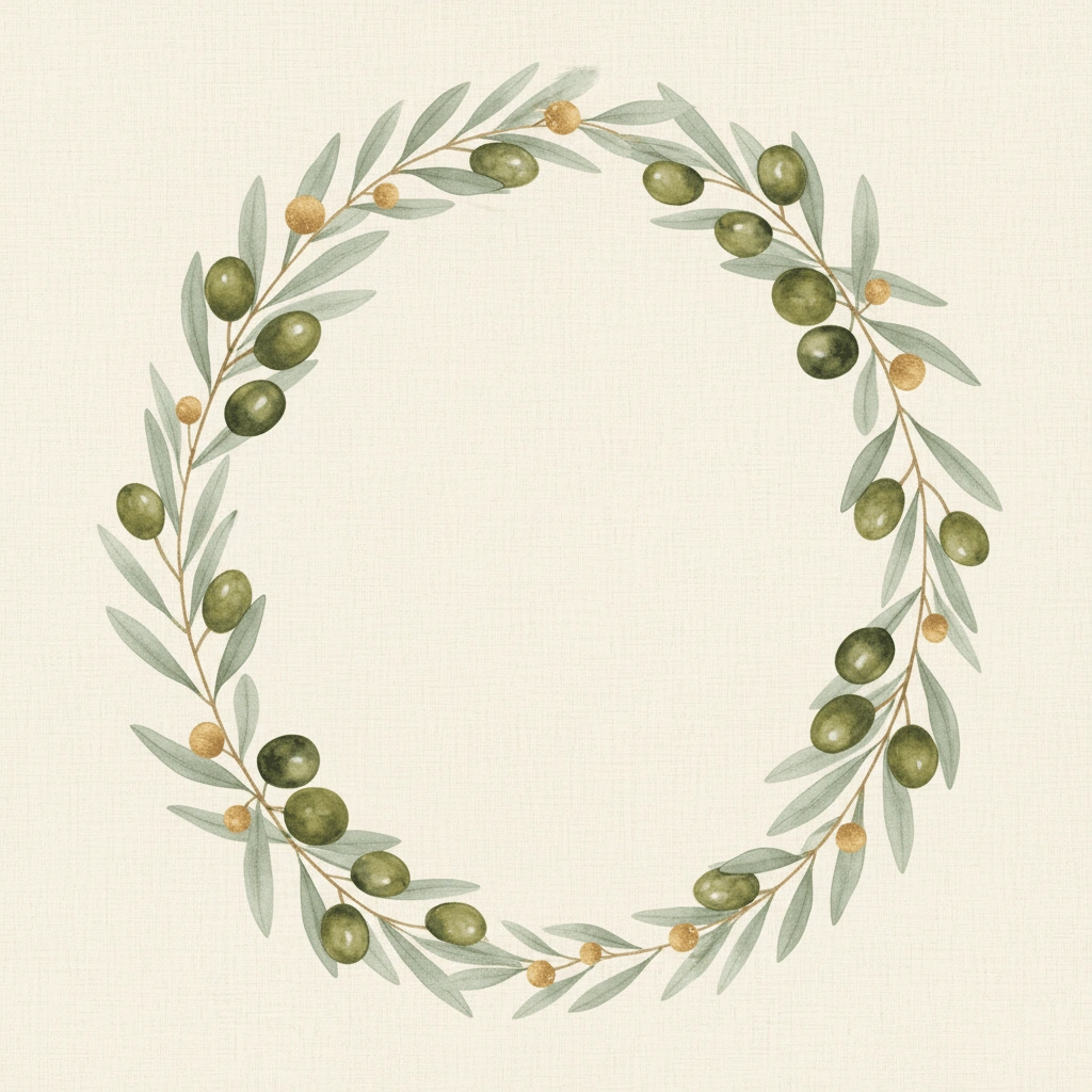 Olive Wreath — a free botanical save the date invitation template on InviteDrop