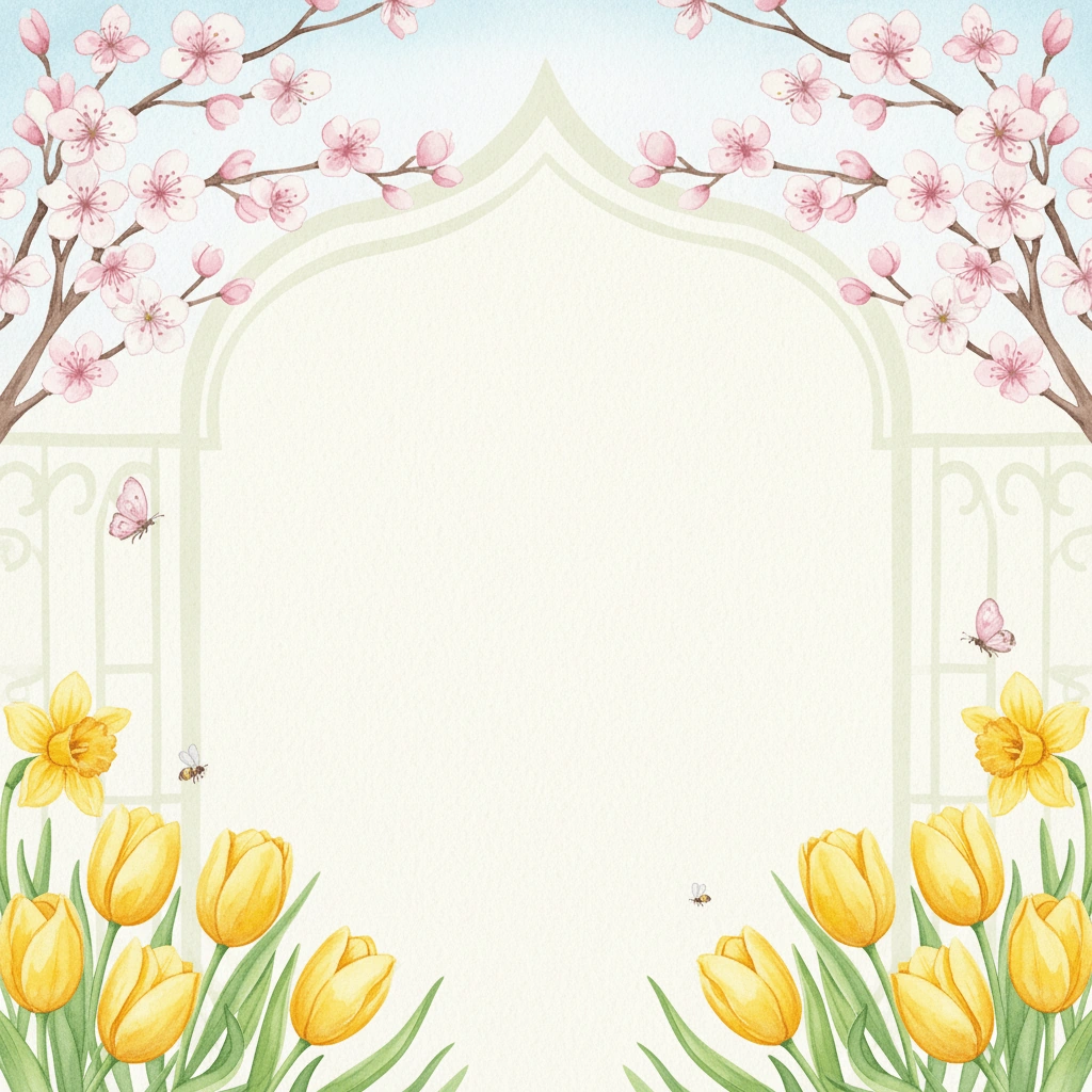 Spring Garden — a free green save the date invitation template on InviteDrop