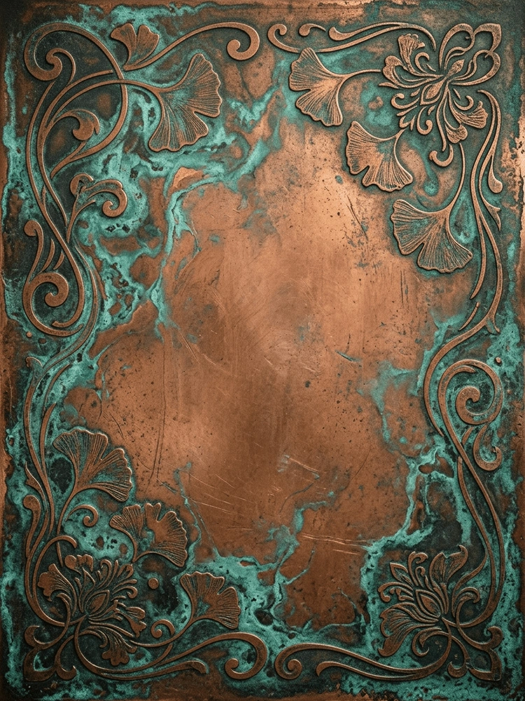 Verdigris Copper — a free classic save the date invitation template on InviteDrop