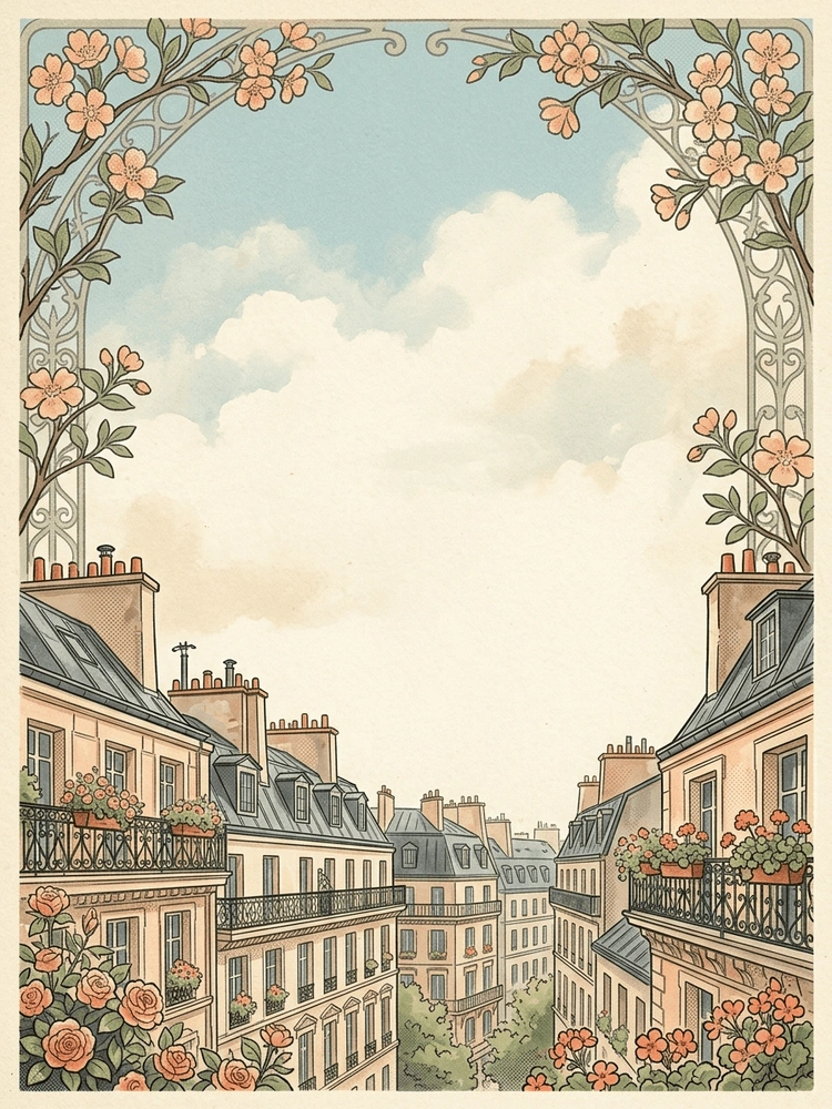 Vintage Paris Poster — a free gold save the date invitation template on InviteDrop