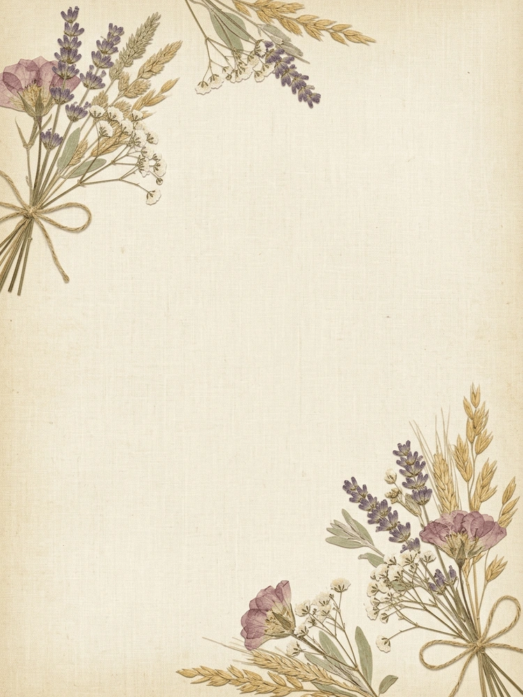 Dried Flower Posy — a free botanical save the date invitation template on InviteDrop