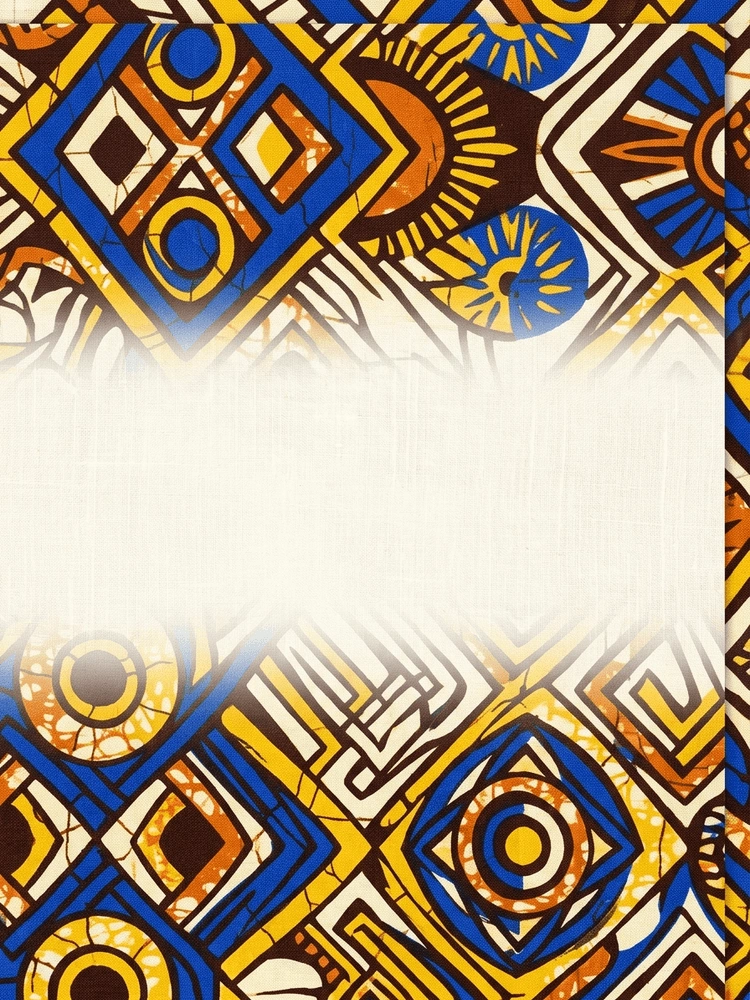 Ankara Geometric — a free neutral save the date invitation template on InviteDrop