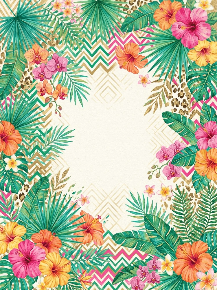 Maximalist Tropical — a free green save the date invitation template on InviteDrop