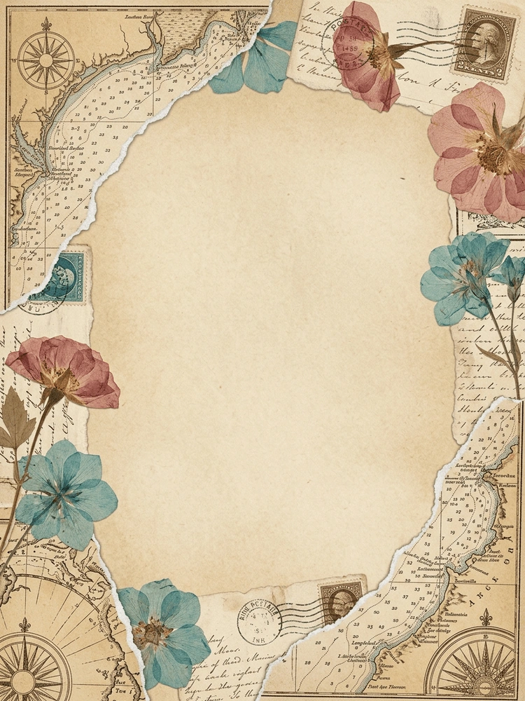 Vintage Map Collage — a free classic save the date invitation template on InviteDrop
