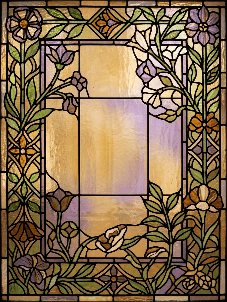 Stained Glass Garden — a free green save the date invitation template on InviteDrop