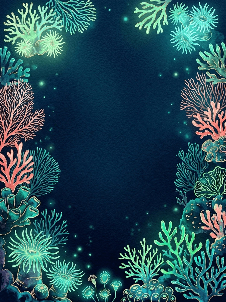 Bioluminescent Reef — a free classic save the date invitation template on InviteDrop