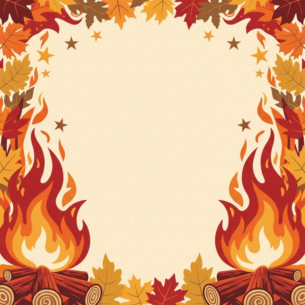 Fall Bonfire dinner party invitation template