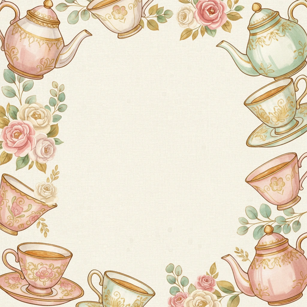 Sip & See Tea Party — a free classic baby shower invitation template on InviteDrop
