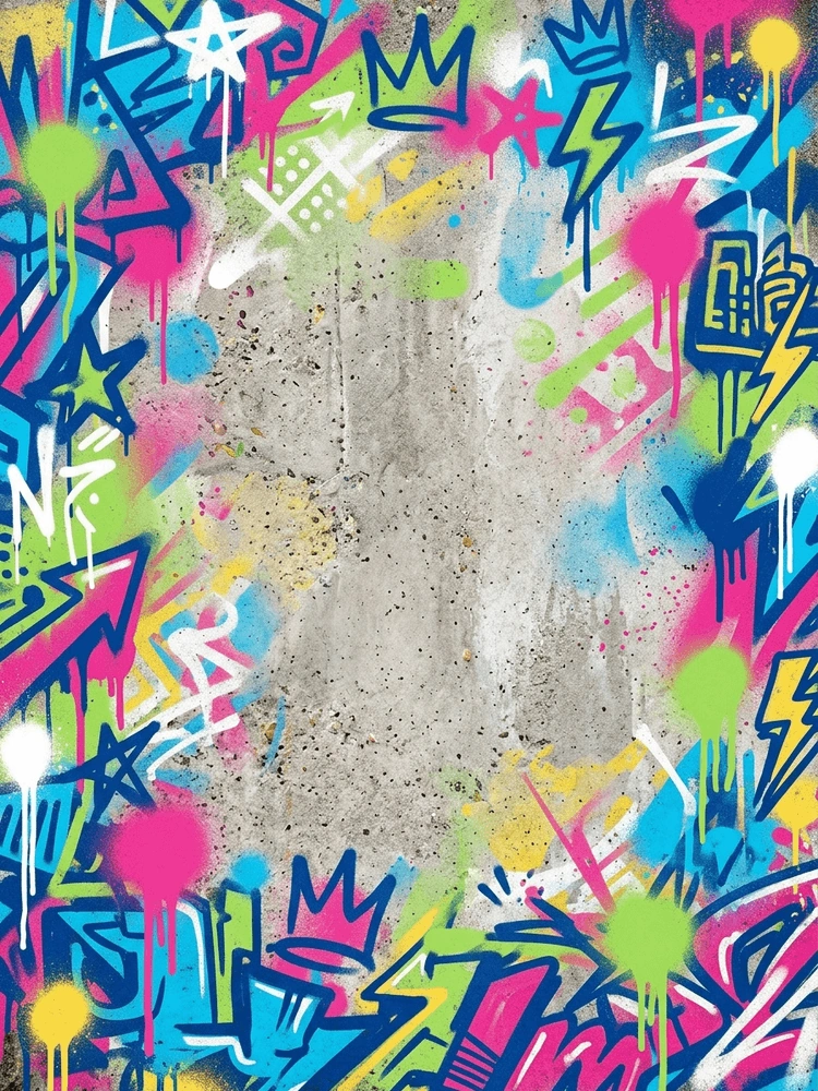Graffiti Wall — a free purple birthday invitation template on InviteDrop