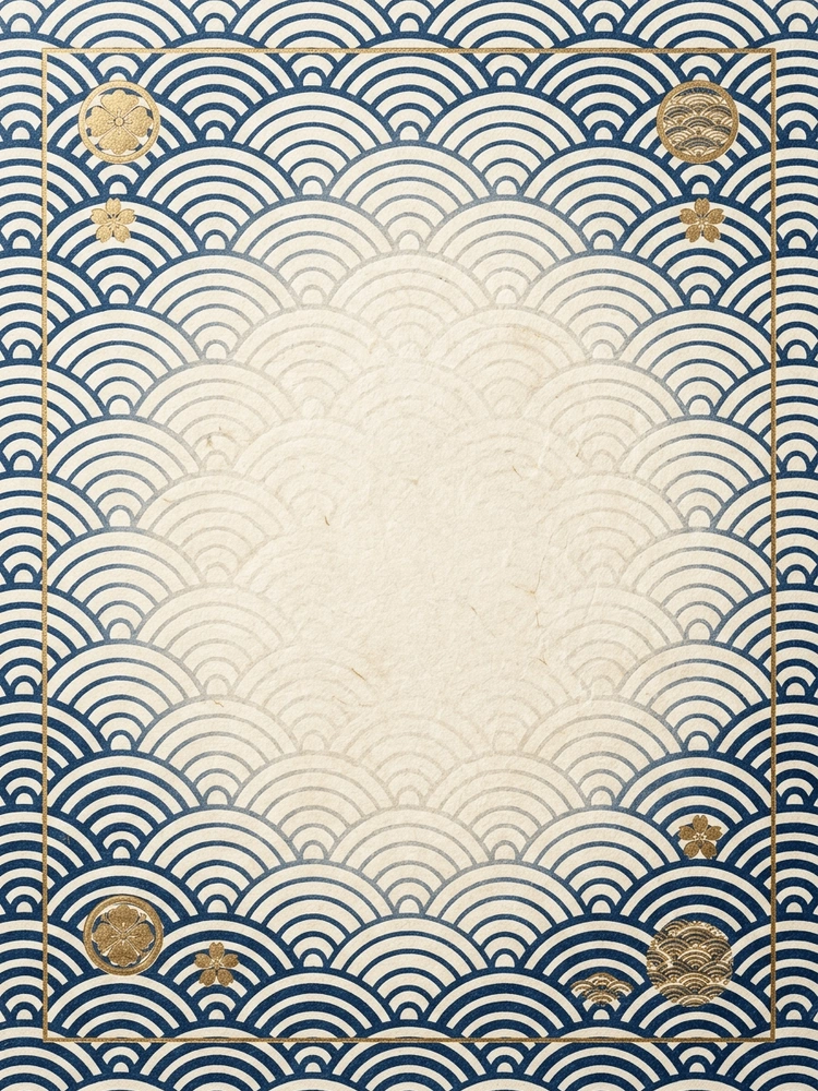 Japanese Wave thank you invitation template