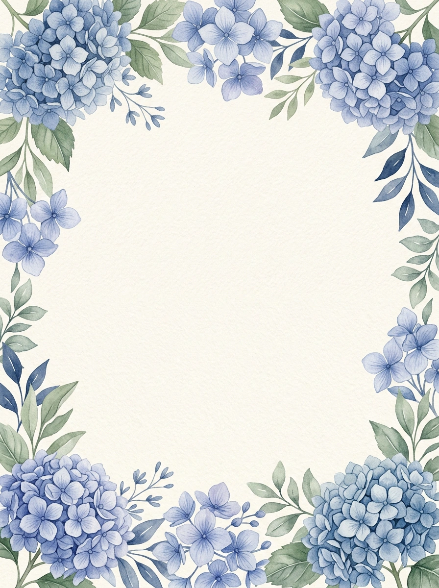 Hydrangea Blue — a free sikh wedding invitations wedding invitation template on InviteDrop