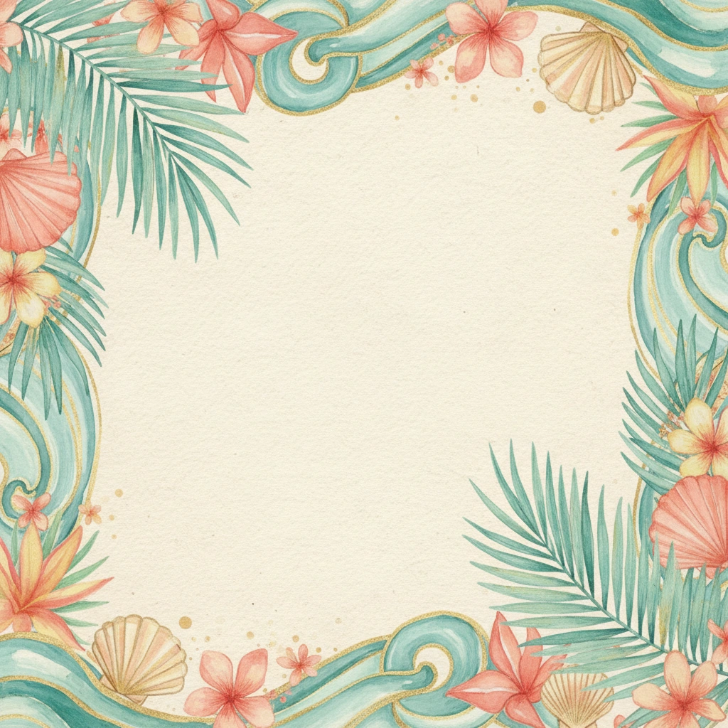Destination Beach — a free green wedding invitation template on InviteDrop