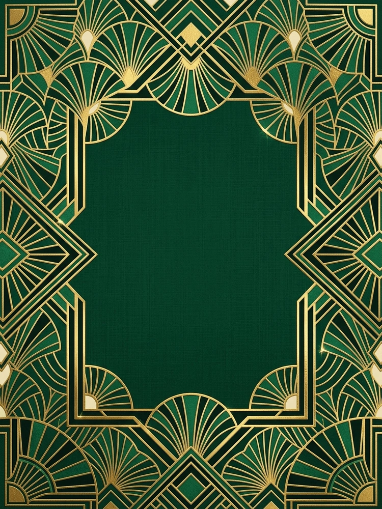 Art Deco Emerald — a free green wedding invitation template on InviteDrop