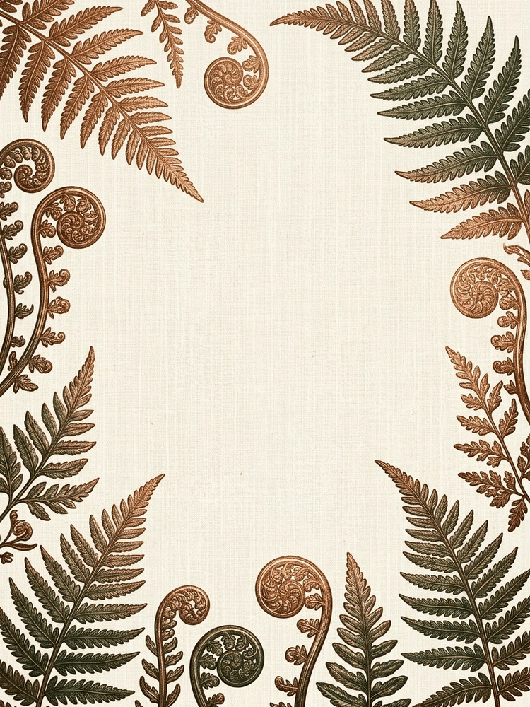 Copper Fern — a free green wedding invitation template on InviteDrop