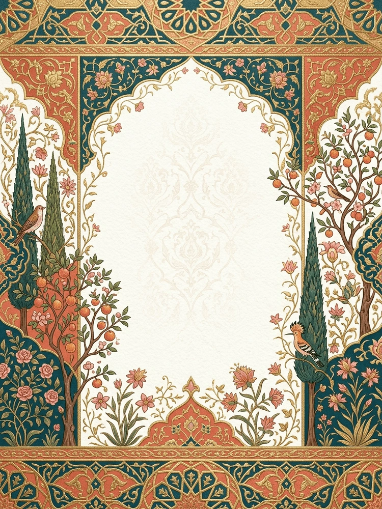 Persian Garden — a free classic wedding invitation template on InviteDrop