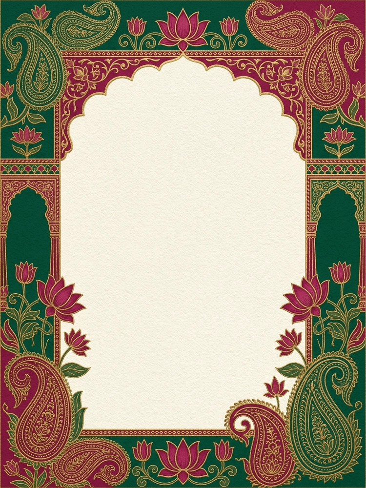 Mughal Garden — a free classic wedding invitation template on InviteDrop
