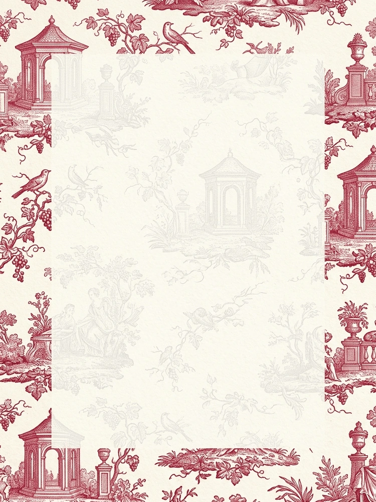 Toile de Jouy — a free classic wedding invitation template on InviteDrop