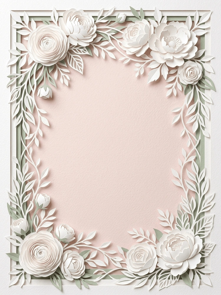 Paper Cut Garden — a free classic wedding invitation template on InviteDrop