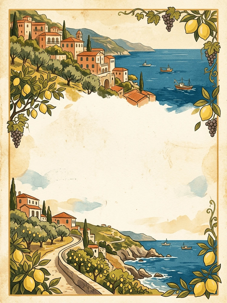 Vintage Italy Poster — a free gold wedding invitation template on InviteDrop