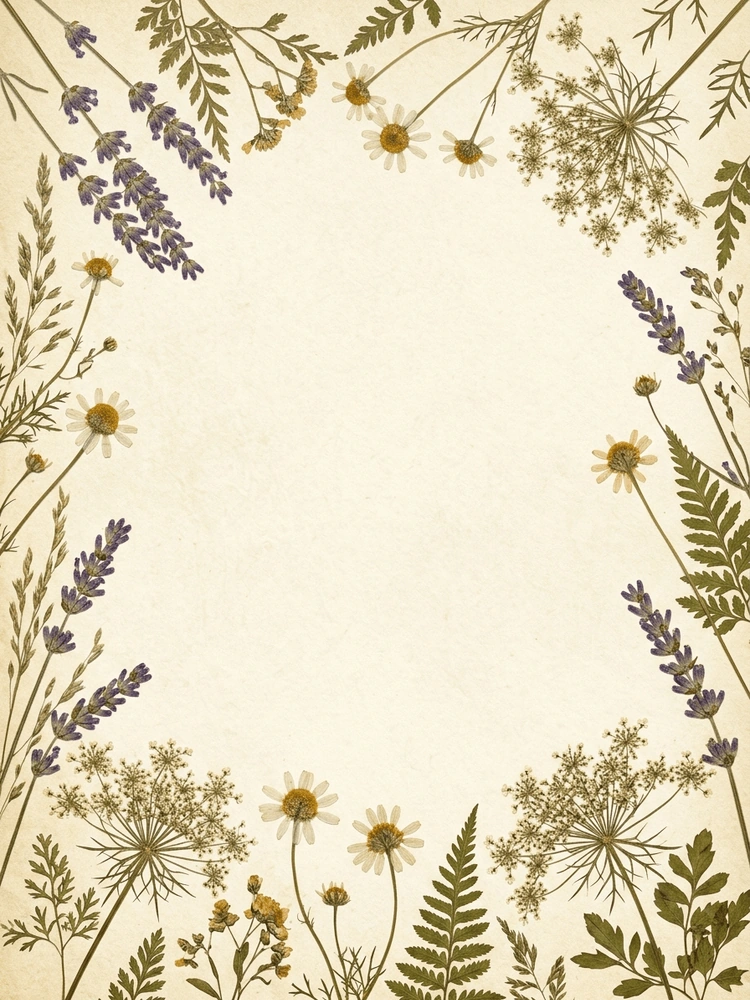 Pressed Wildflower Meadow — a free gold wedding invitation template on InviteDrop