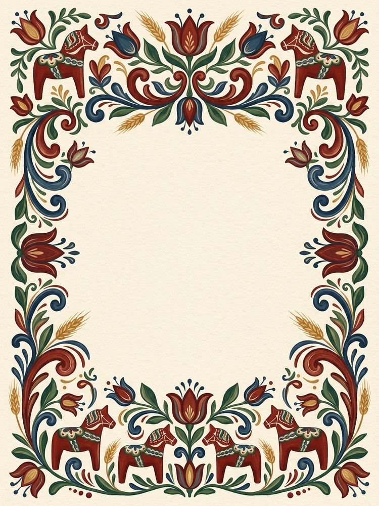Scandinavian Folk Bloom — a free classic wedding invitation template on InviteDrop