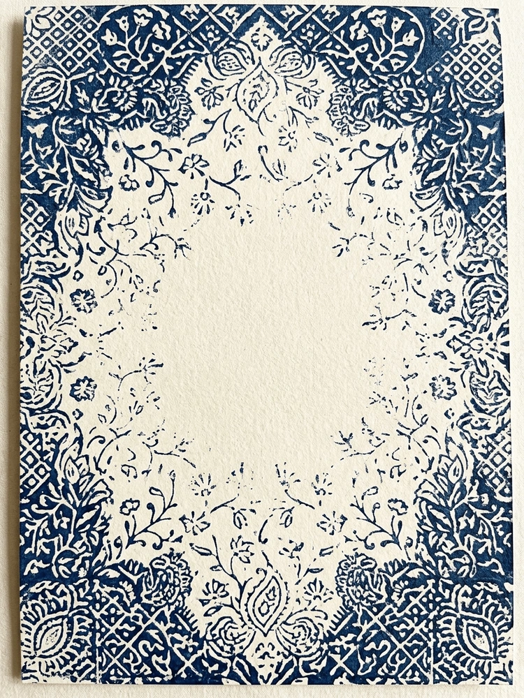 Block Print Vine — a free classic wedding invitation template on InviteDrop