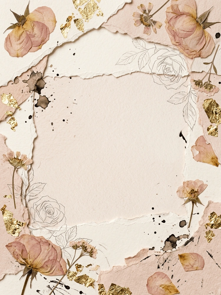 Mixed Media Collage — a free classic wedding invitation template on InviteDrop