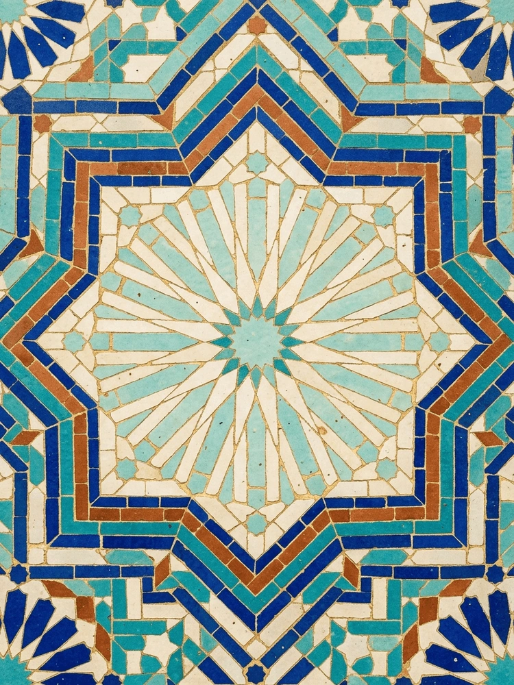 Zellige Mosaic — a free classic wedding invitation template on InviteDrop