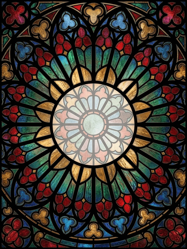 Stained Glass Rose — a free classic wedding invitation template on InviteDrop
