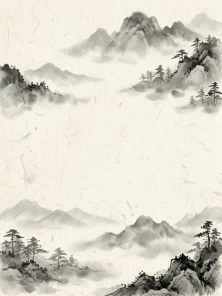 Shan Shui Mist — a free classic wedding invitation template on InviteDrop