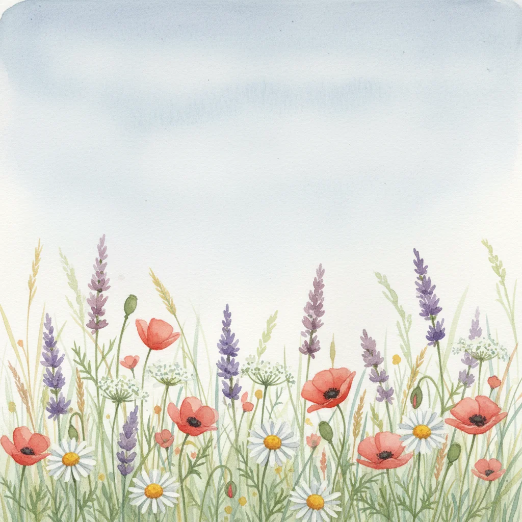 Wildflower Meadow announcement invitation template