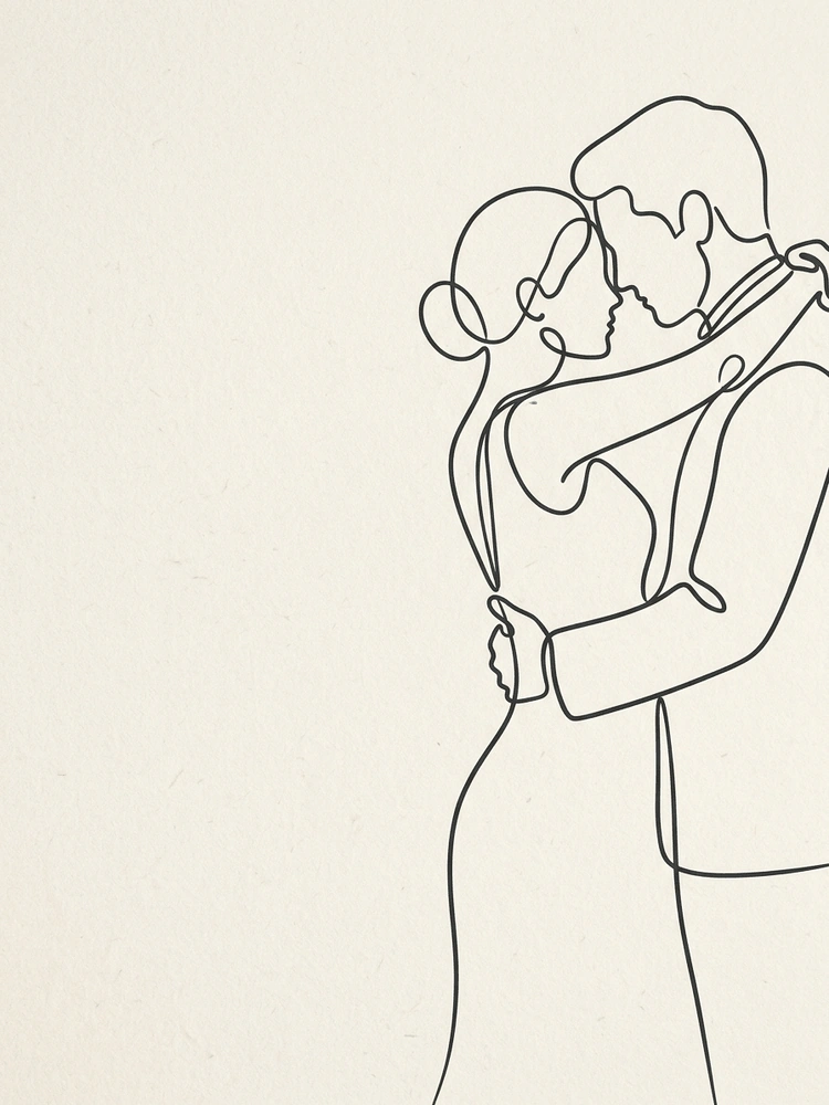 One Line — a free neutral wedding invitation template on InviteDrop