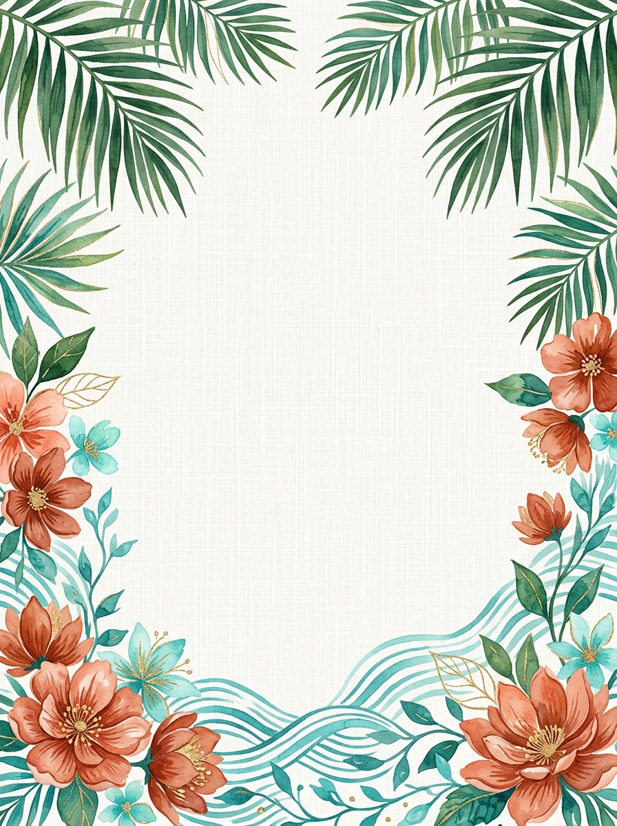 Farewell Tropical rehearsal dinner invitation template