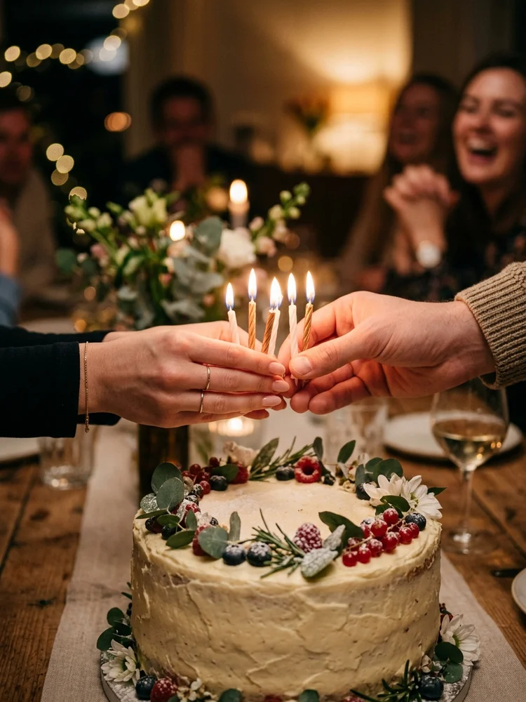 Left Stack Birthday — a free neutral birthday invitation template on InviteDrop